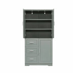 Tall and Wide Storage Cabinet with Doors and Three Drawers
