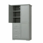Tall and Wide Storage Cabinet with Doors and Three Drawers