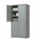 Tall and Wide Storage Cabinet with Doors and Three Drawers