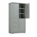 Tall and Wide Storage Cabinet with Doors and Three Drawers
