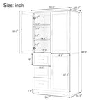 Tall and Wide Storage Cabinet with Doors and Three Drawers