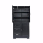 Tall and Wide Storage Cabinet with Doors and Three Drawers