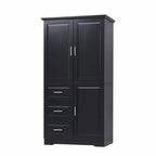 Tall and Wide Storage Cabinet with Doors and Three Drawers