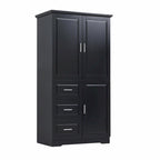 Tall and Wide Storage Cabinet with Doors and Three Drawers