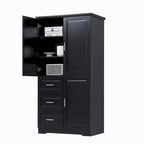 Tall and Wide Storage Cabinet with Doors and Three Drawers