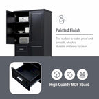 Tall and Wide Storage Cabinet with Doors and Three Drawers