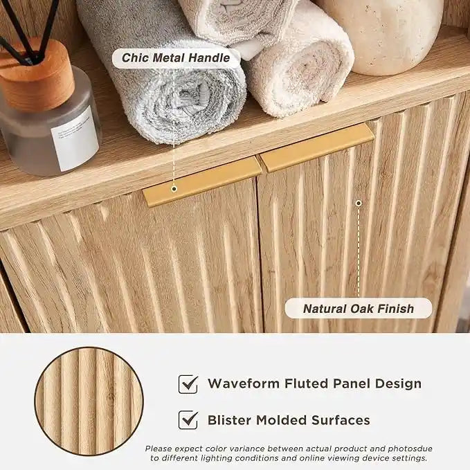 68 Modern Tall Corner Cabinet, Storage Cabinet with Faux Marble Top
