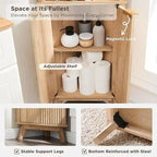 68 Modern Tall Corner Cabinet, Storage Cabinet with Faux Marble Top