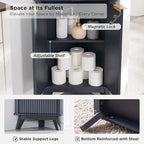 68 Modern Tall Corner Cabinet, Storage Cabinet with Faux Marble Top