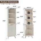 68 Modern Tall Corner Cabinet, Storage Cabinet with Faux Marble Top