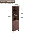 68 Modern Tall Corner Cabinet, Storage Cabinet with Faux Marble Top