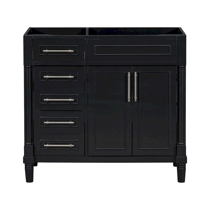36 Wood Bathroom Vanity with Drawers and Adjustable Shelf (No Sink)