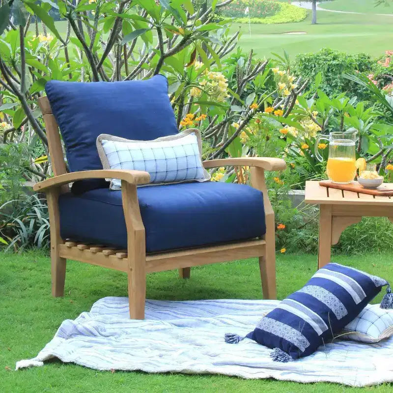 Sonoma Lane Amherst 3pc Teak Outdoor Chat Set with Zippered Cushions