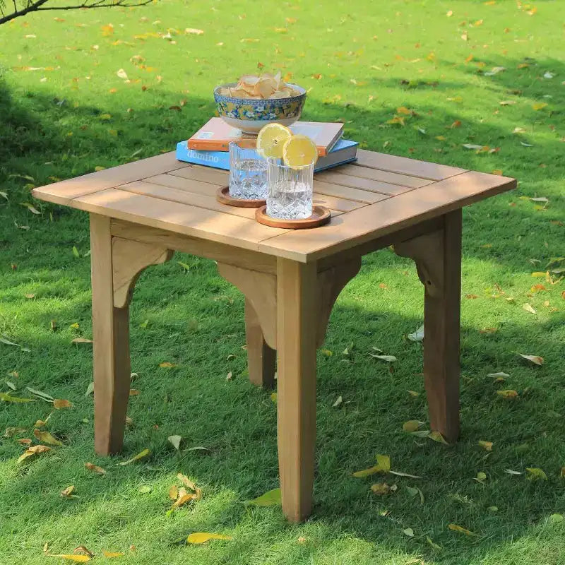 Sonoma Lane Amherst 3pc Teak Outdoor Chat Set with Zippered Cushions