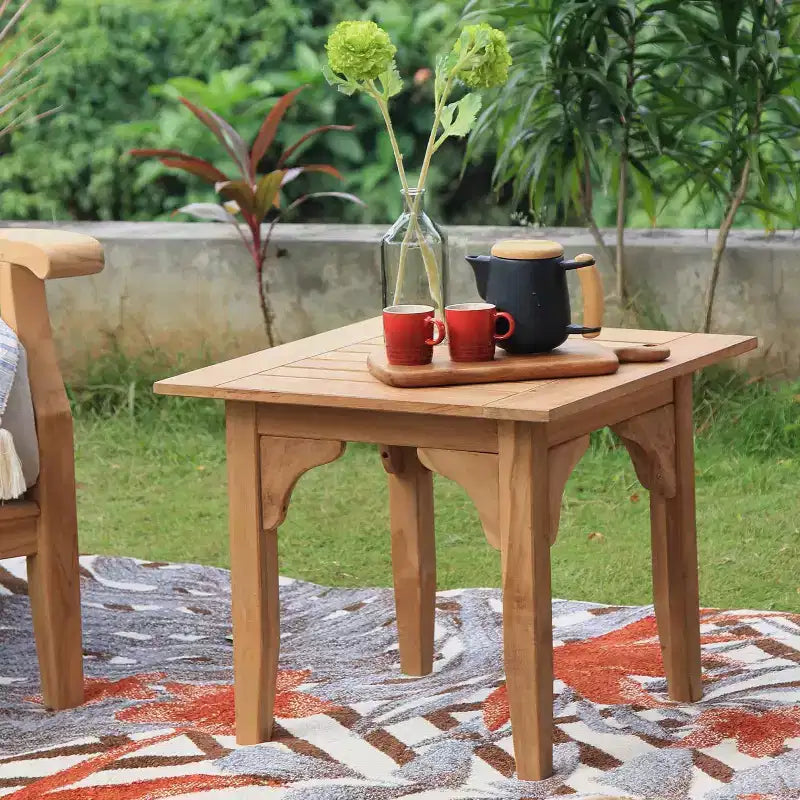 Sonoma Lane Amherst 3pc Teak Outdoor Chat Set with Zippered Cushions