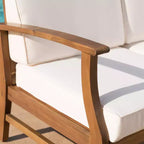 Ensemble Perla de 7 pièces de canapé et fauteuil de club en bois d'acacia - Christopher Knight Home : Assise extérieure avec