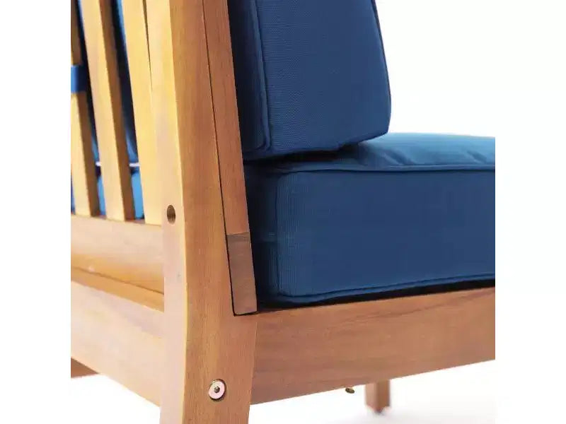 Ensemble Perla de 7 pièces de canapé et fauteuil de club en bois d'acacia - Christopher Knight Home : Assise extérieure avec