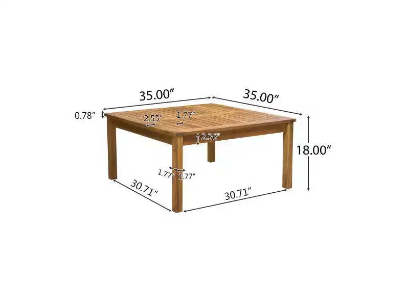 Ensemble Perla de 7 pièces de canapé et fauteuil de club en bois d'acacia - Christopher Knight Home : Assise extérieure avec