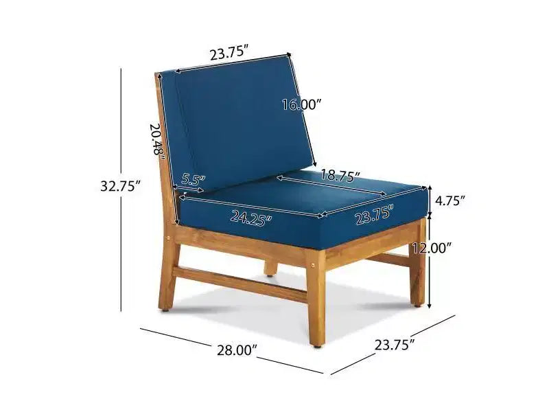 Ensemble Perla de 7 pièces de canapé et fauteuil de club en bois d'acacia - Christopher Knight Home : Assise extérieure avec