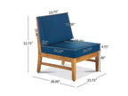 Ensemble Perla de 7 pièces de canapé et fauteuil de club en bois d'acacia - Christopher Knight Home : Assise extérieure avec