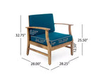 Ensemble Perla de 7 pièces de canapé et fauteuil de club en bois d'acacia - Christopher Knight Home : Assise extérieure avec