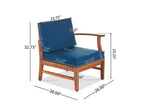 Ensemble Perla de 7 pièces de canapé et fauteuil de club en bois d'acacia - Christopher Knight Home : Assise extérieure avec
