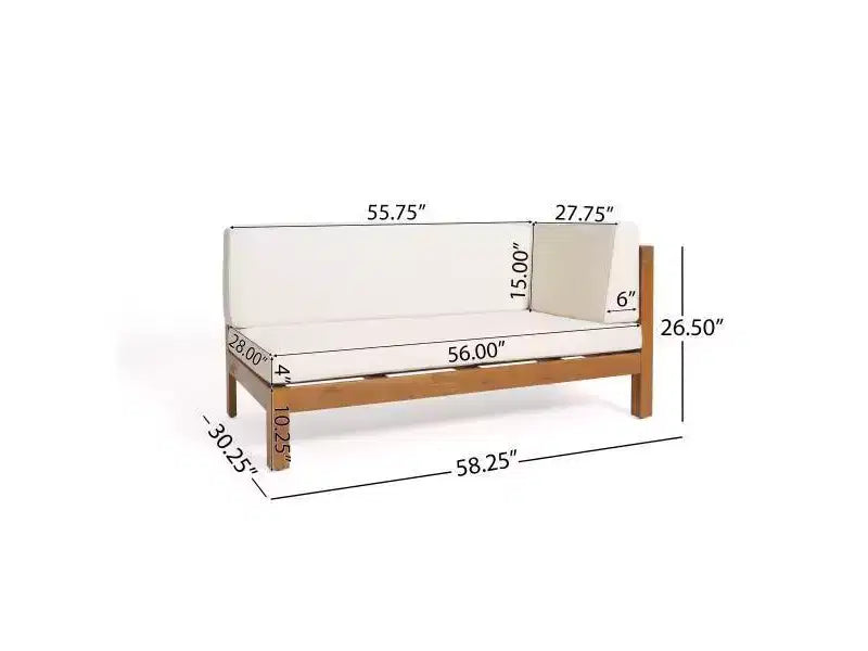 Christopher Knight Home Brava 4pc Wood Patio Chat Set with Cushions