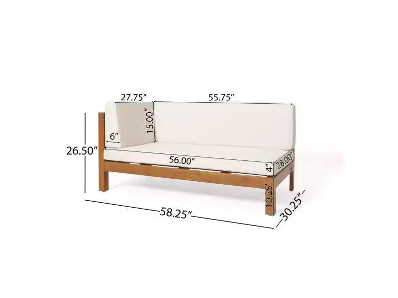 Christopher Knight Home Brava 4pc Wood Patio Chat Set with Cushions