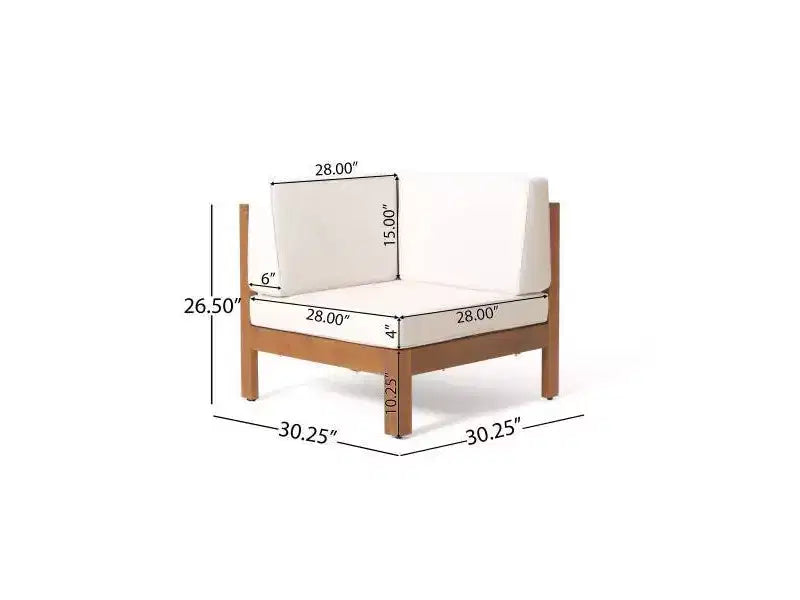 Christopher Knight Home Brava 4pc Wood Patio Chat Set with Cushions