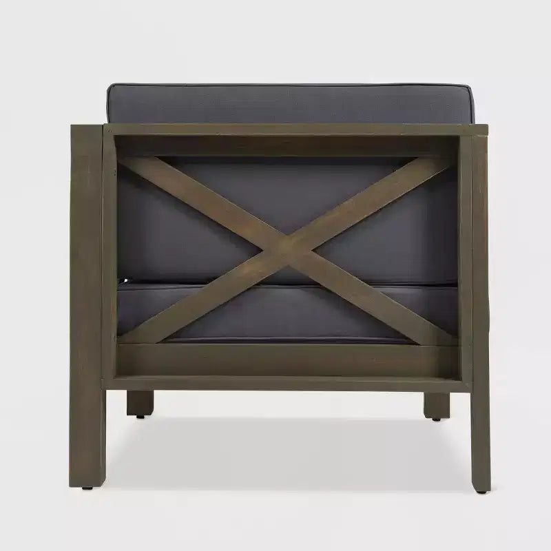 Christopher Knight Home Brava 4pc Wood Patio Chat Set with Cushions