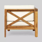 Christopher Knight Home Brava 4pc Wood Patio Chat Set with Cushions