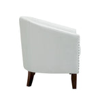 Ethan Accent Chair Barrel PU Leather with Nailhead Trim