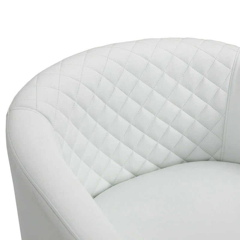 Ethan Accent Chair Barrel PU Leather with Nailhead Trim