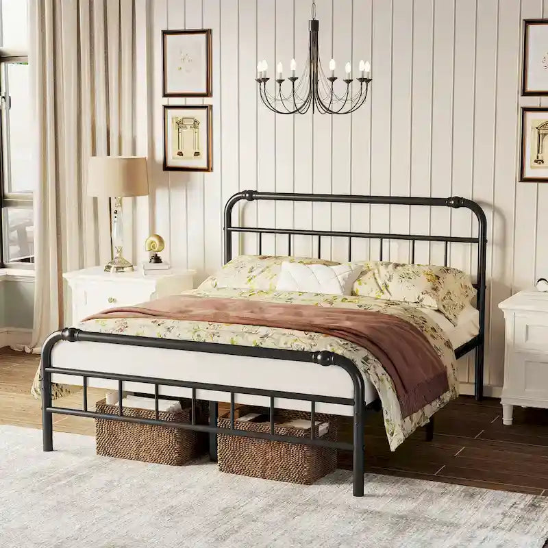 Heavy Duty Metal Platform Steel Slat Mattress Foundation