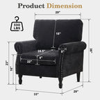 Modern Upholstered Armchair Nailhead Trim Accent Chair (Set of 2)