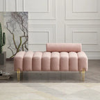 Modern End of Bed Bench Sherpa Fabric