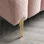 Modern End of Bed Bench Sherpa Fabric