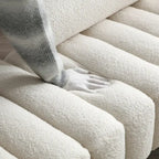 Modern End of Bed Bench Sherpa Fabric