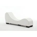 Factory Direct Yoga Chaise Lounge Collection for Stretching & Relaxation Modern Faux Leather Curved Sofa