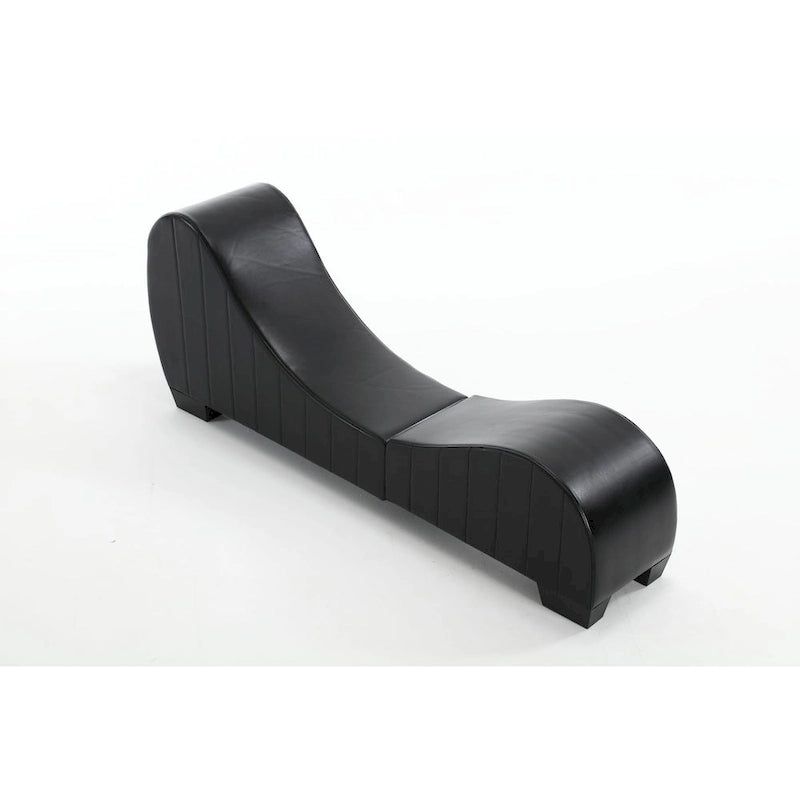 Factory Direct Yoga Chaise Lounge Collection for Stretching & Relaxation Modern Faux Leather Curved Sofa