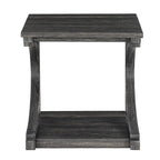 Table basse unique, table basse moderne en bois massif de 60,5 cm avec rangement, table basse en bois massif de forme spéciale