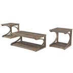 Table basse unique, table basse moderne en bois massif de 60,5 cm avec rangement, table basse en bois massif de forme spéciale