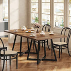 Square Dining Table for 4, 31.5 Industrial Dinner Table for Small Space