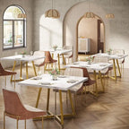 Square Dining Table for 4, 31.5 Industrial Dinner Table for Small Space