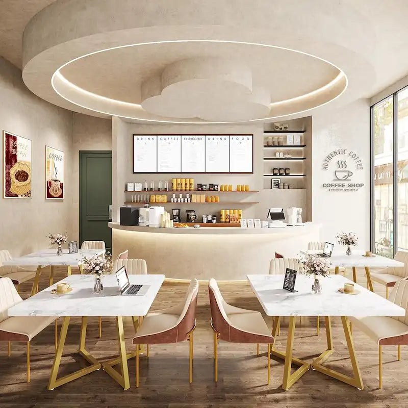 Square Dining Table for 4, 31.5 Industrial Dinner Table for Small Space