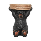 Table socle forêt, décor cabane rustique, 52,8 cm de hauteur, table ours réaliste