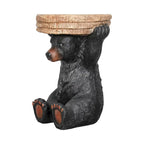 Table socle forêt, décor cabane rustique, 52,8 cm de hauteur, table ours réaliste