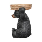 Table socle forêt, décor cabane rustique, 52,8 cm de hauteur, table ours réaliste