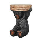 Table socle forêt, décor cabane rustique, 52,8 cm de hauteur, table ours réaliste
