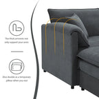 134*66 Chenille Modular Sectional Sofa